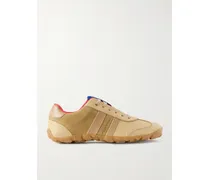 Sneakers Aus Veloursleder Und Leder Mit Eidechseneffekt - Neutral