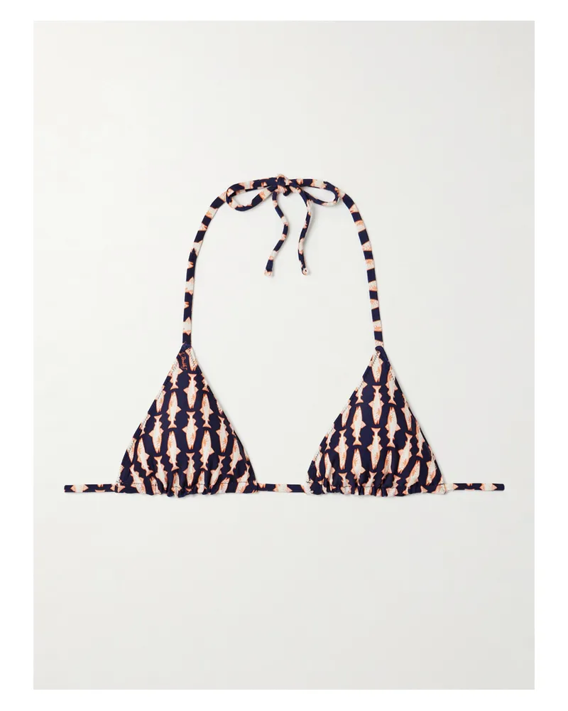 La DoubleJ Bedrucktes Triangel-bikini-oberteil - Blau Blau