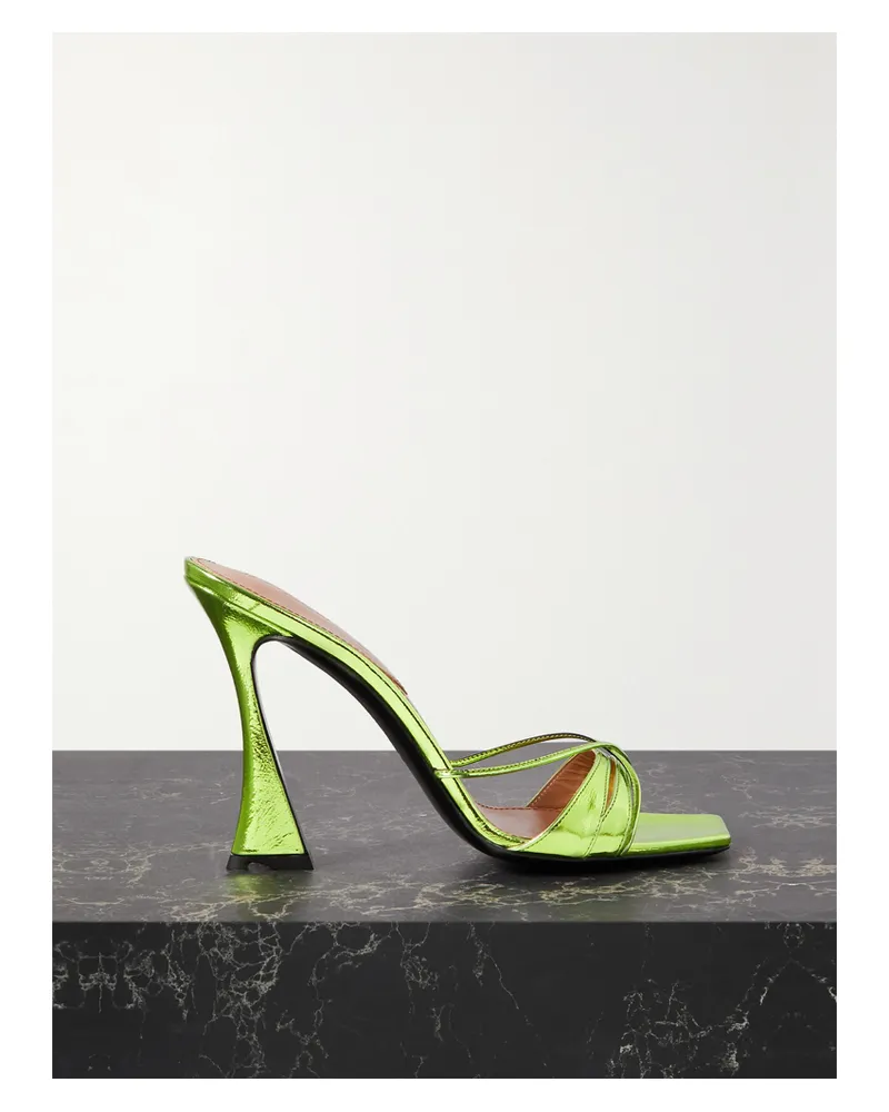 D’Accori Lust Mules Aus Metallic-leder - Grün Grün