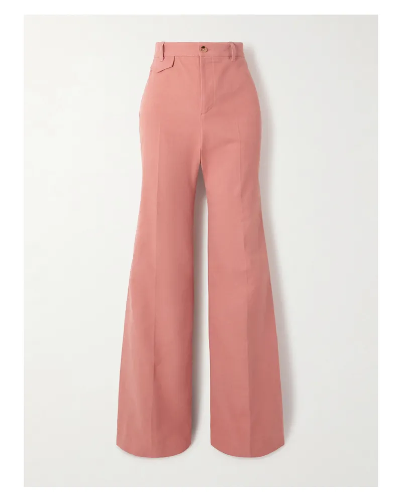 Chloé Hose Mit Weitem Bein Aus Biobaumwoll-canvas - Pink Pink