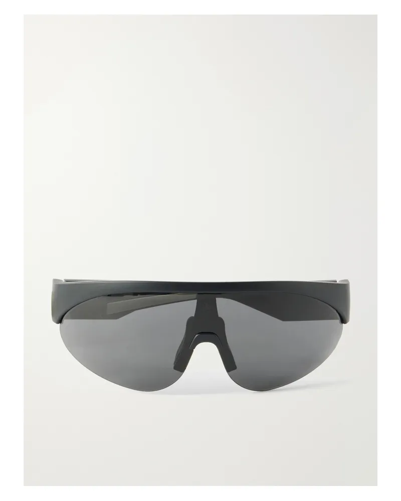 Moncler Round-frame Rubber Sunglasses - Black Black