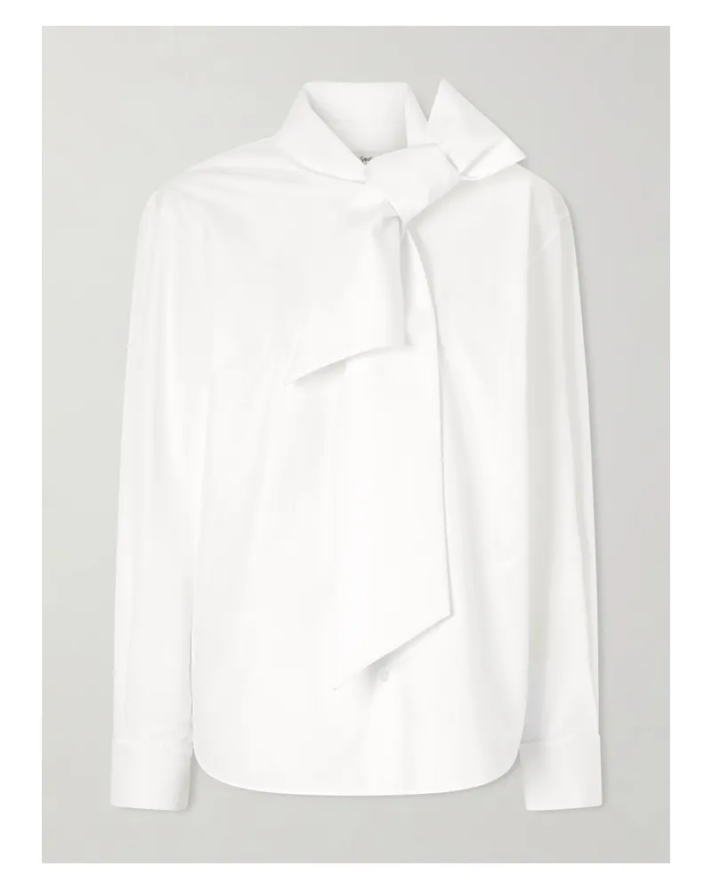 Saint Laurent Hemd Aus Baumwollpopeline Mit Schluppe - Weiß Weiß