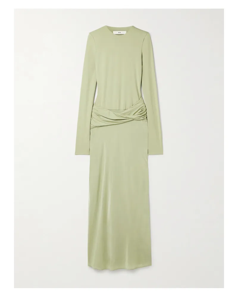 SIR Milesi Robe Aus Stretch-jersey Und Satin Mit Raffungen - Grün Grün