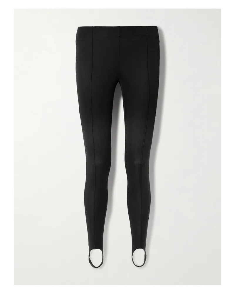 FRANKIE Shop Caserta Leggings Aus Stretch-jersey Mit Steg - Schwarz Schwarz
