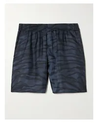 Stella McCartney Shorts aus Seide mit Zebraprint Blau