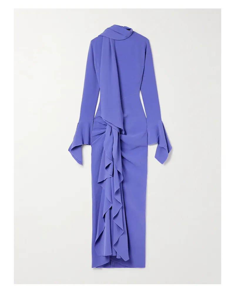 Solace London Nella Maxikleid Aus Crêpe Mit Raffungen - Blau Blau