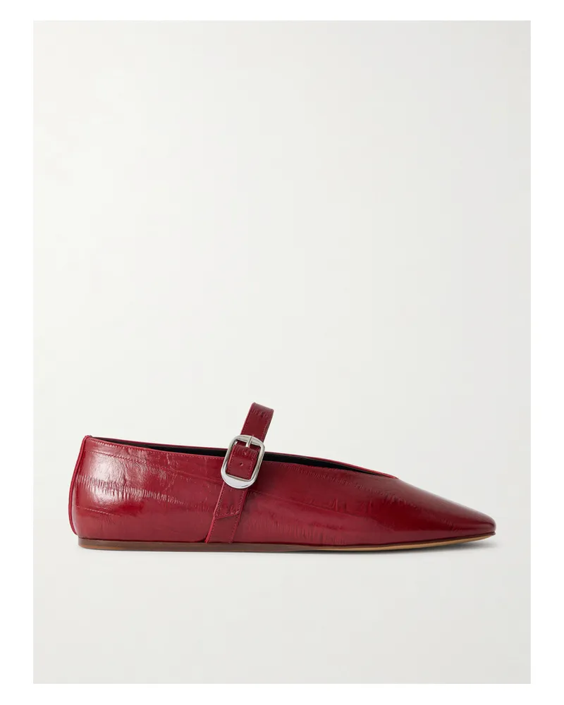 Le Monde Béryl Stella Leather Mary Jane Ballet Flats - Red Red