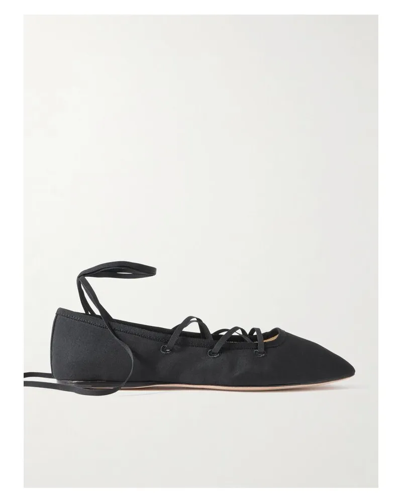 Loeffler Randall Louisa Ballerinas Aus Faille Mit Schnürung - Schwarz Schwarz