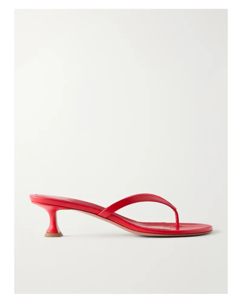 Amina Muaddi Juliette 45 Leather Sandals - Red Red