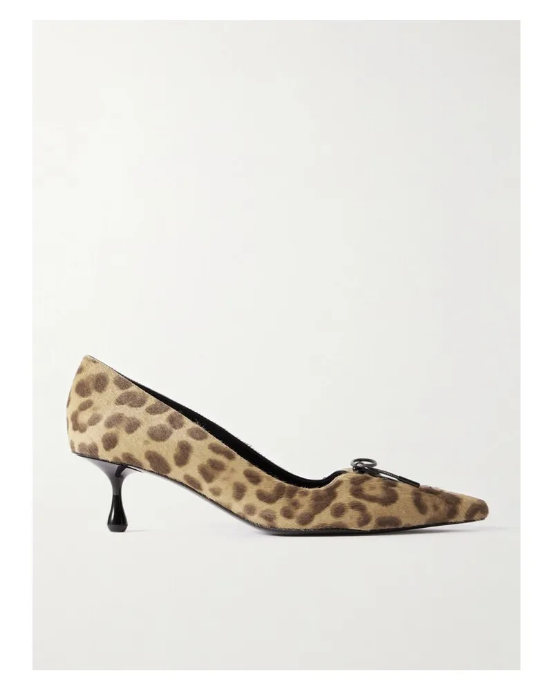 Jimmy Choo Scarlett 50 Pumps Aus Leder In Ponyhaaroptik Mit Leopardenprint, Lederbesatz Und Schnürung - Animal-Print Animal-print