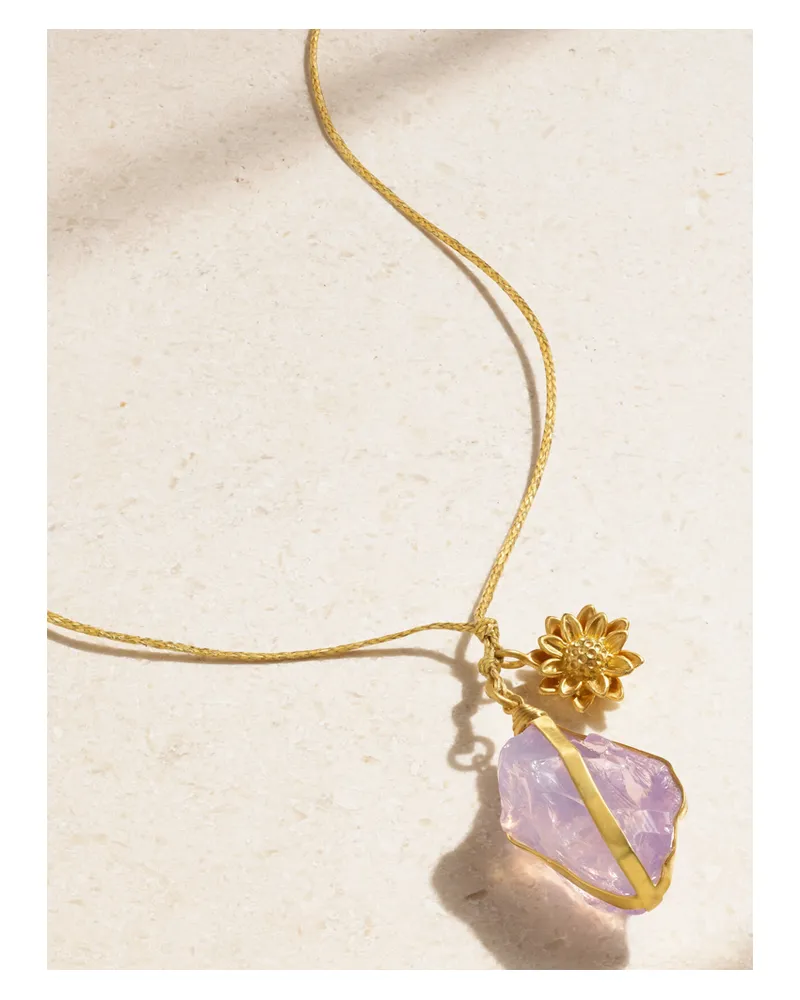 Pippa Small Kette Mit Details Aus 18 Karat Gold, Kordel Und Quarz Gold