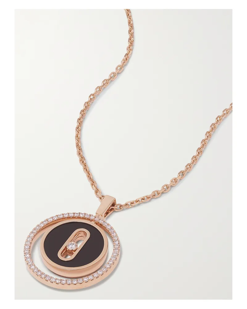 Messika Lucky Move Kette Aus 18 Karat Roségold Mit Onyx Und Diamanten Gold