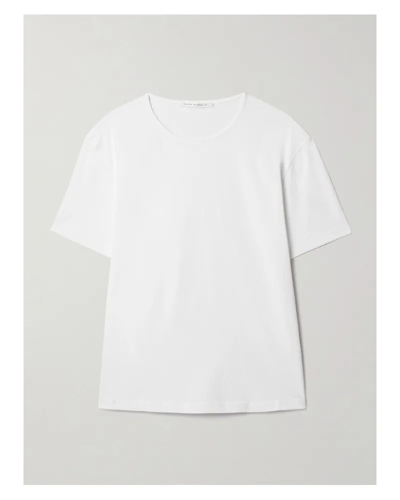 Maria Mcmanus T-shirt Aus Biobaumwoll-jersey - Weiß Weiß