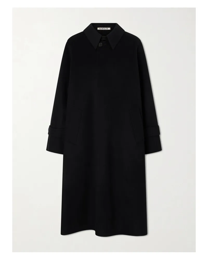 AURALEE Melton Wool Coat - Black Black