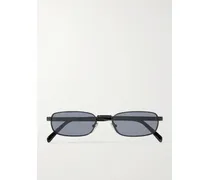 Sonnenbrille Mit Rechteckigem Rahmen Aus Metall - Schwarz