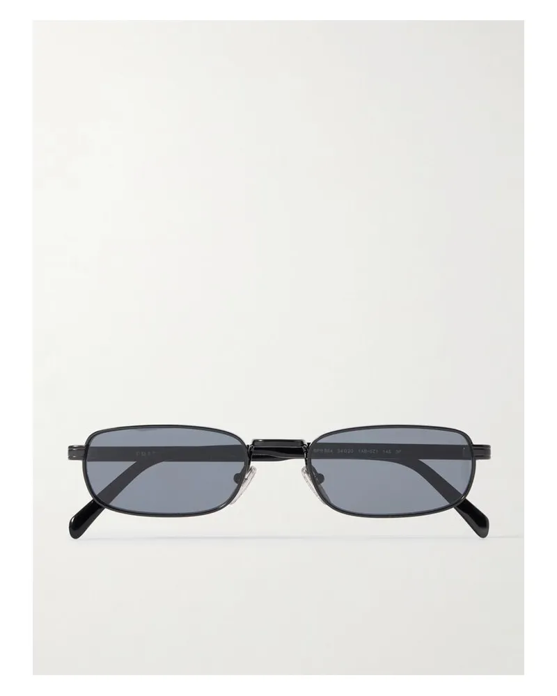 Prada Sonnenbrille Mit Rechteckigem Rahmen Aus Metall - Schwarz Schwarz