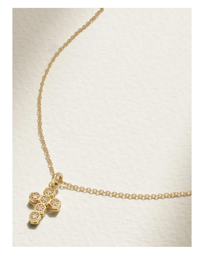 Kolours Mini Kette Aus 18 Karat Gold Mit Diamanten Gold