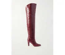 Eve Overknees Aus Leder - Burgunder