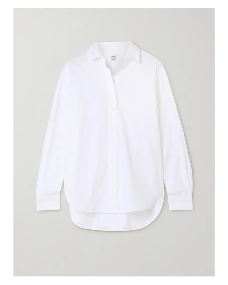 Totême Net Sustain Signature Hemd Aus Biobaumwollpopeline - Weiß Weiß