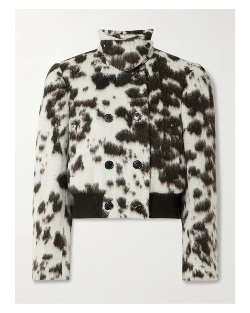 Dries van Noten Doppelreihige Jacke Aus Einer Wollmischung Mit Kuhprint - Animal-Print Animal-print