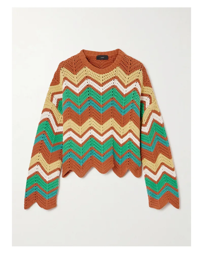 Alanui Kaleidoscopic Pullover Aus Einer Gehäkelten Baumwollmischung Mit Streifen - Mehrfarbig Mehrfarbig