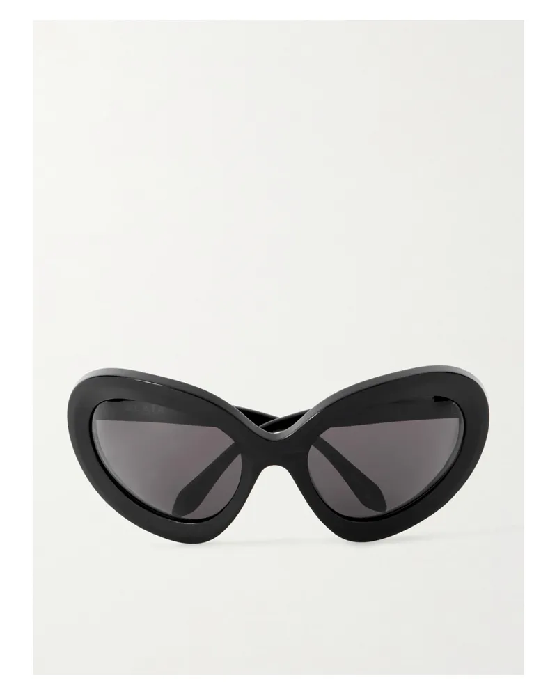 Alaïa Round-frame Acetate Sunglasses - Black Black