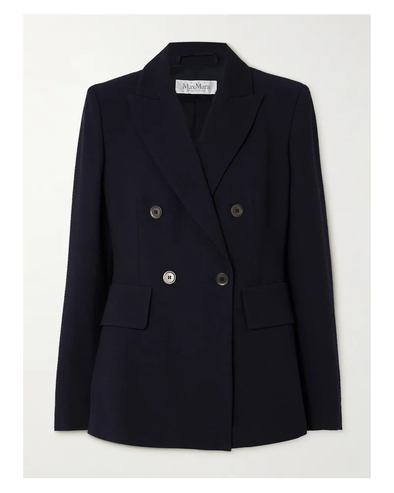 Max Mara Albero Doppelreihiger Blazer Aus Seersucker Aus Einer Wollmischung - Blau Blau