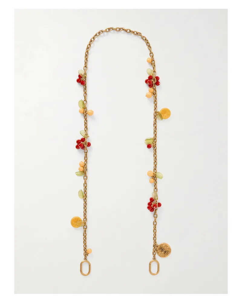 Saint Laurent Gold-tone And Resin Bag Charm Gold