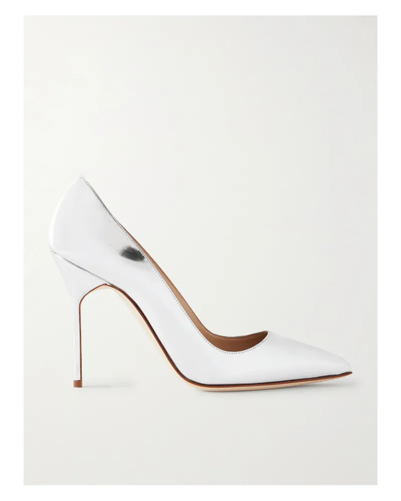 Manolo Blahnik Bb 105 Pumps Aus Metallic-leder - Silber Silber