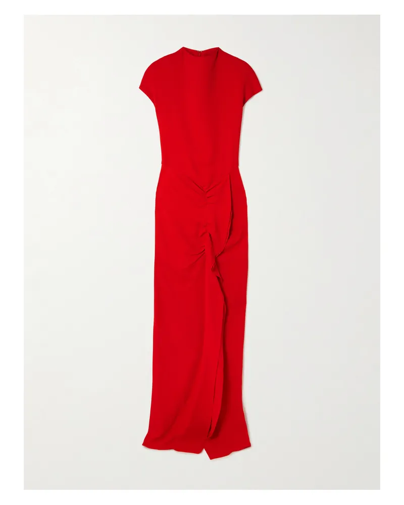 TOVE Beth Ruffled Jersey Maxi Dress - Red Red