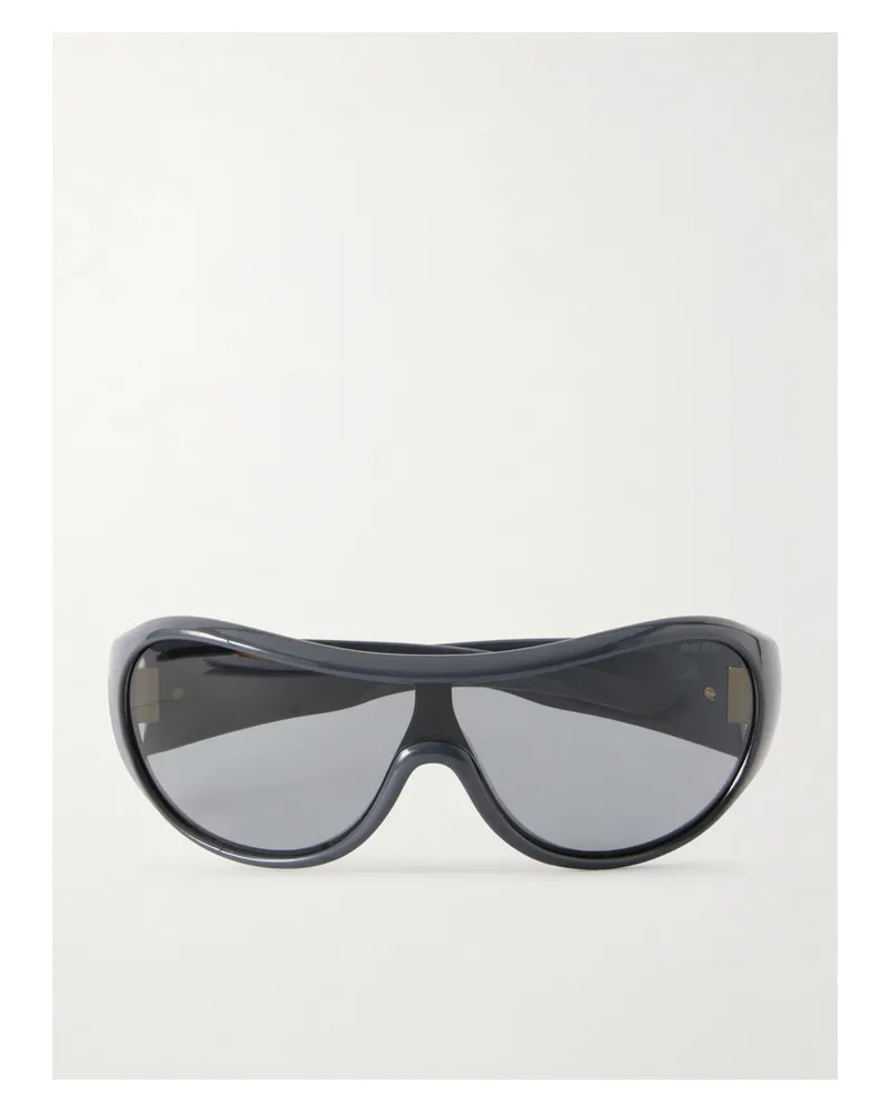 Miu Miu Rounded-frame Acetate Sunglasses - Black Black