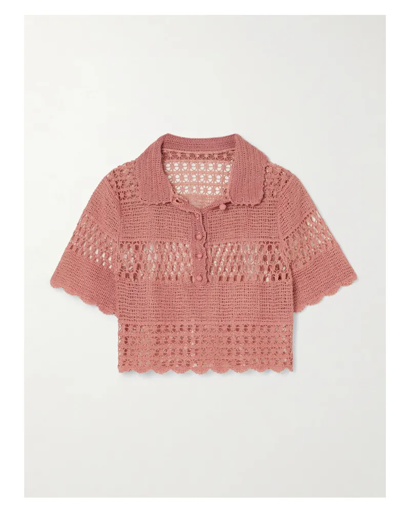 Zimmermann Wanderlust Sun Crocheted Cotton-blend Top - Pink Pink