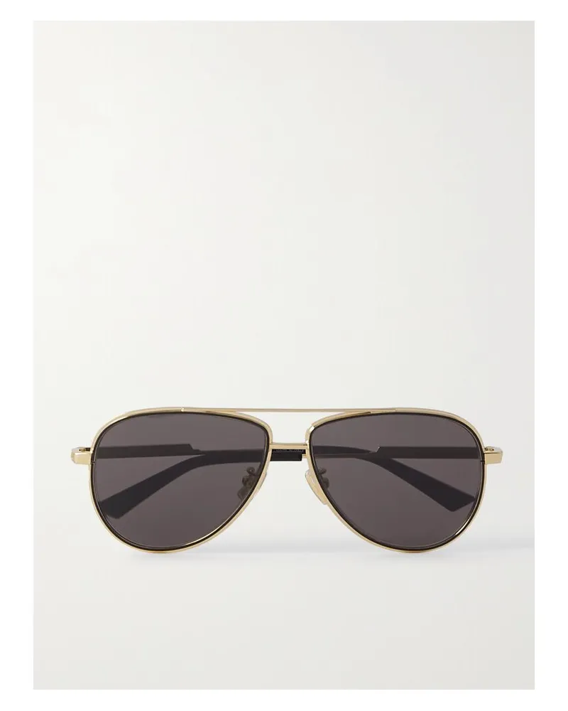 Bottega Veneta Goldfarbene Pilotensonnenbrille Gold