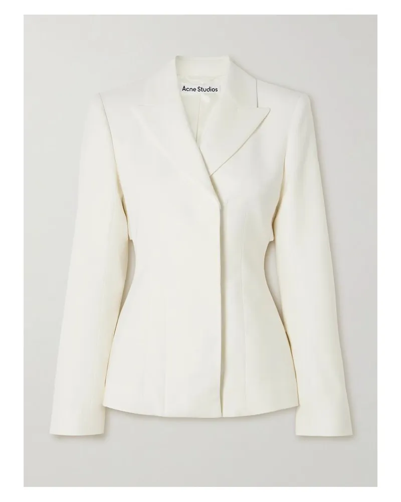 Acne Studios Blazer Aus Twill Aus Einer Wollmischung Mit Besätzen Aus Satin - Weiß Weiß