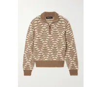 Jacquard-knit Camel Hair Sweater - Neutrals