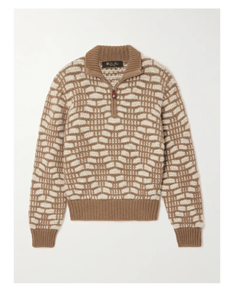 Loro Piana Jacquard-knit Camel Hair Sweater - Neutrals Neutrals