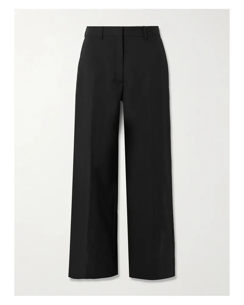Calvin Klein Simone Wool Wide-leg Pants - Black Black