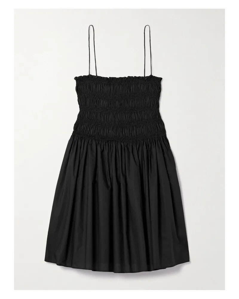 Matteau Minikleid Aus Biobaumwollpopeline Mit Raffungen - Schwarz Schwarz