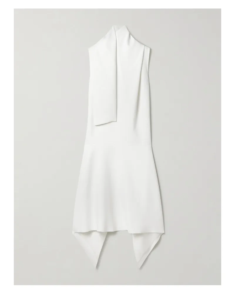 KHAITE Loell Draped Duchesse-satin Midi Dress - White White