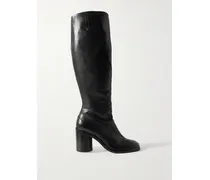 Tabi Kniehohe Stiefel Aus Leder - Schwarz