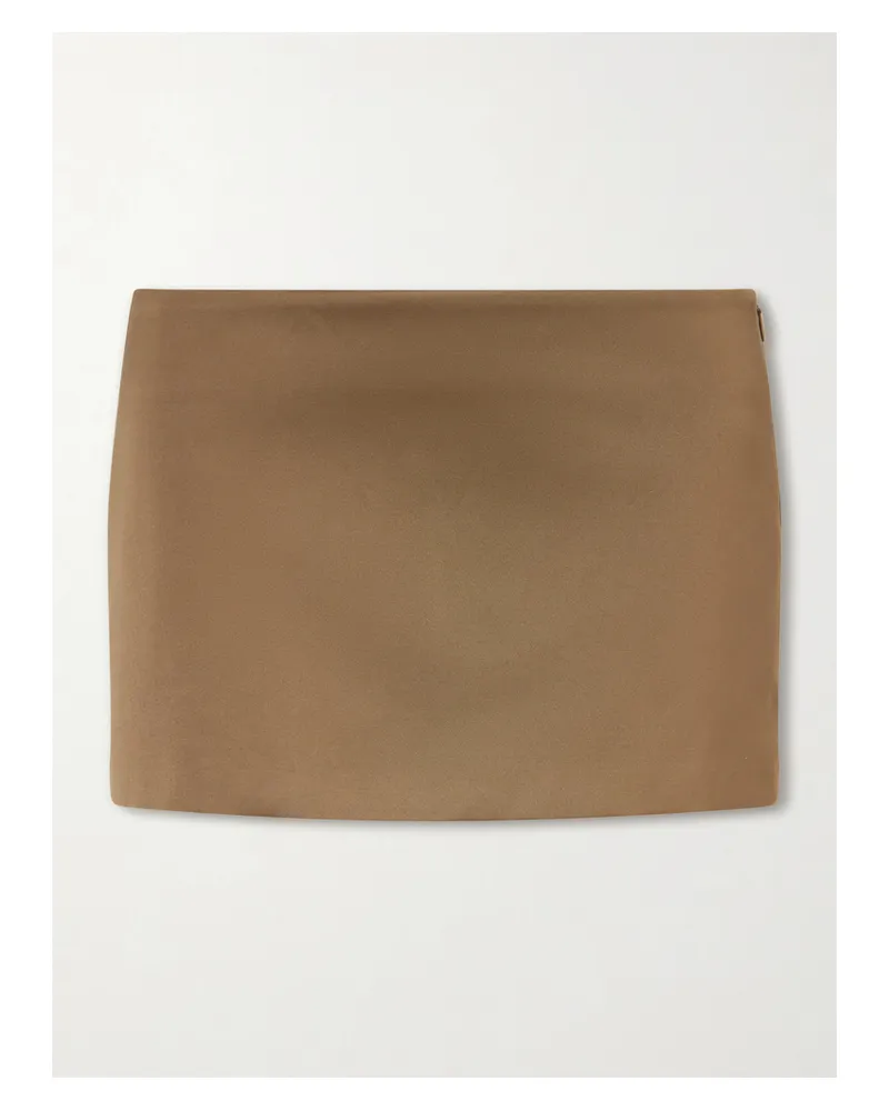 FRANKIE Shop Hera Satin Mini Skirt - Brown Brown