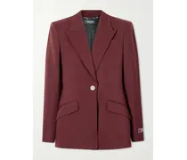 Informal Wool-blend Blazer - Burgundy