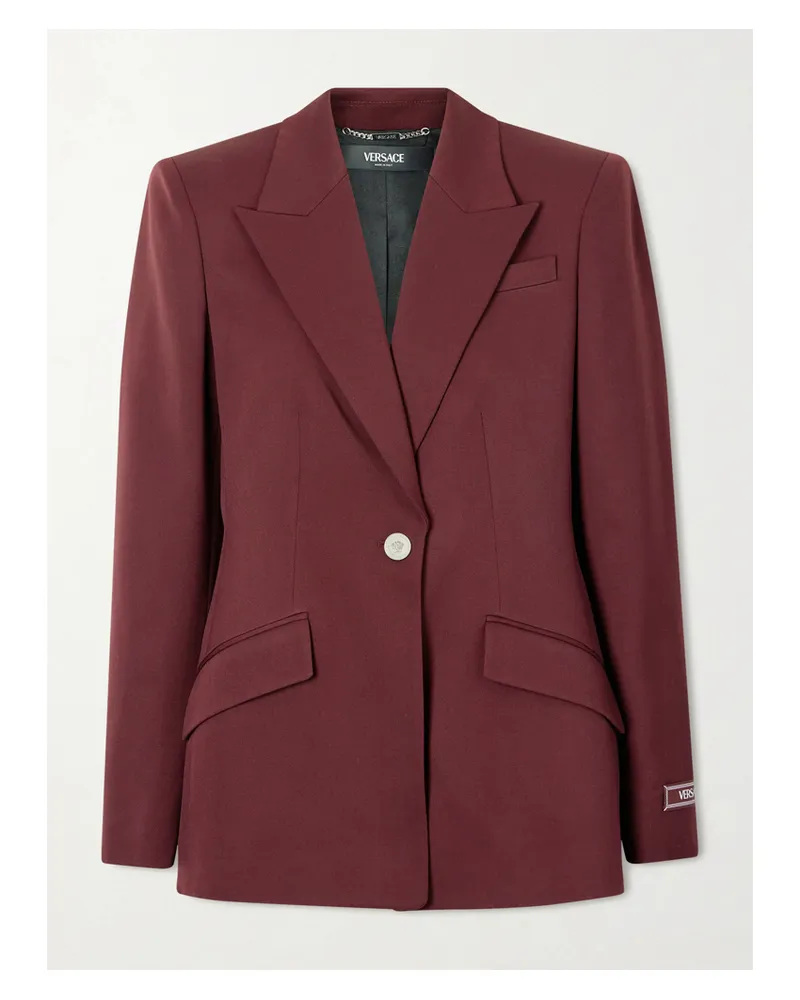 Versace Informal Wool-blend Blazer - Burgundy Burgundy