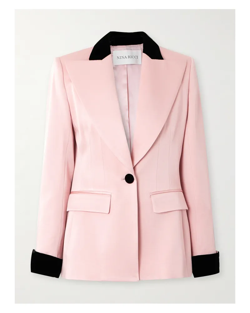 Nina Ricci Blazer Aus Satin Mit Samtbesätzen - Pink Pink