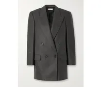 Doppelreihiger Blazer Aus Kaschmir-twill - Grau