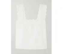 The Eyelet Tanktop Aus Biobaumwolle Mit Lochstickerei - Weiß