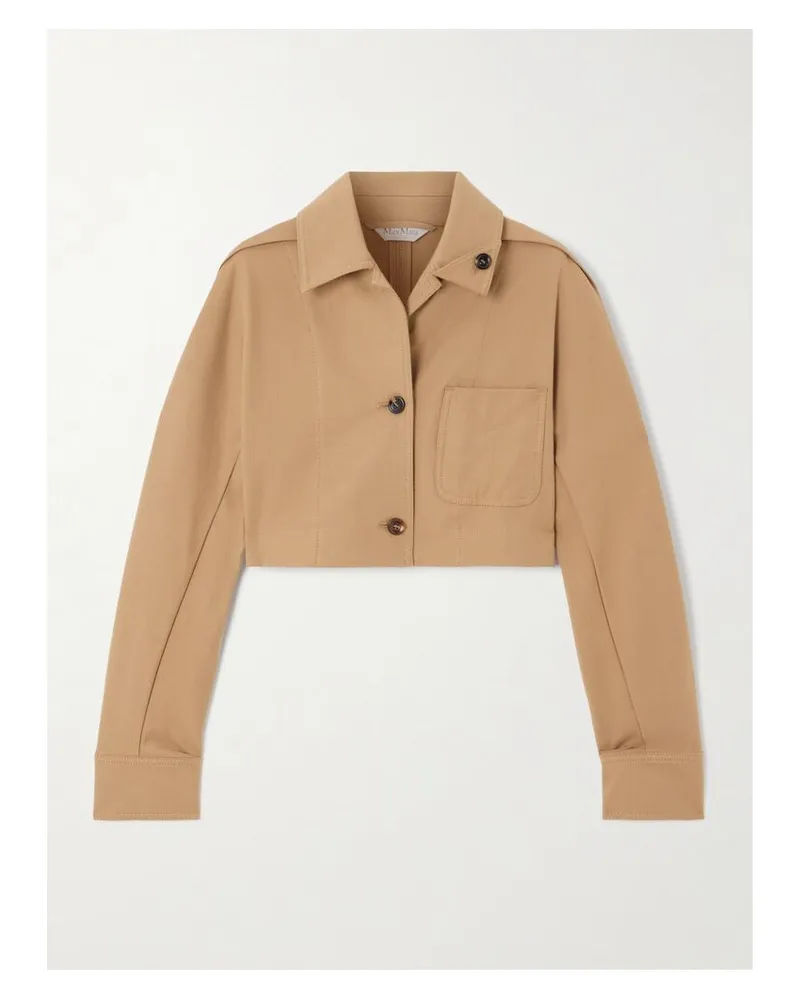 Max Mara Verkürzte Jacke Aus Gabardine Aus Einer Baumwollmischung - Braun Braun