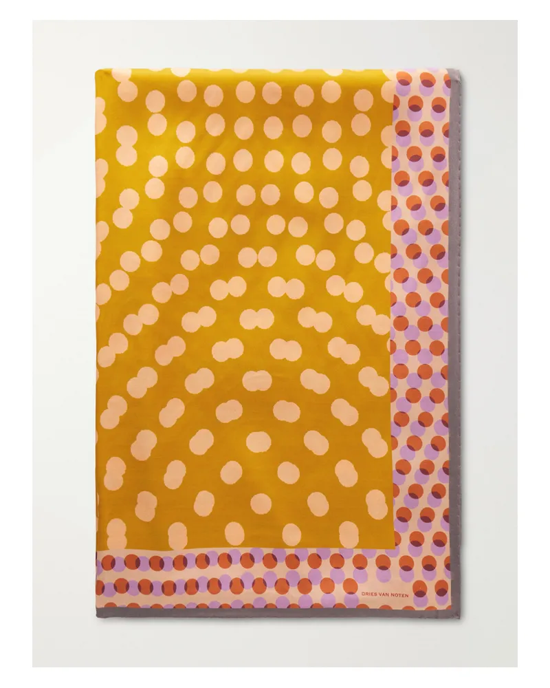 Dries van Noten Polka-dot Printed Twill Scarf - Multi Multi