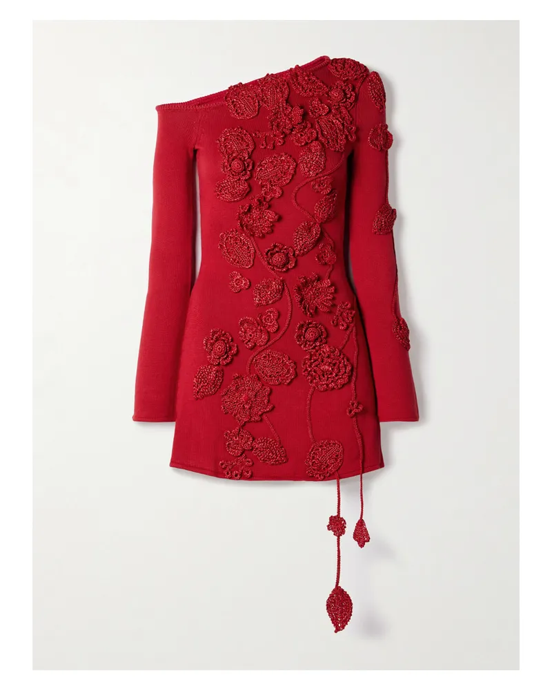 Cult Gaia Kaela Appliquéd Lyocell-blend Mini Dress - Red Red