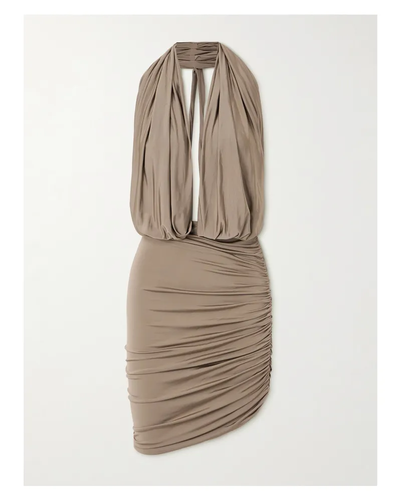 Magda Butrym Midikleid Aus Glänzendem Jersey Mit Raffungen - Neutral Neutral